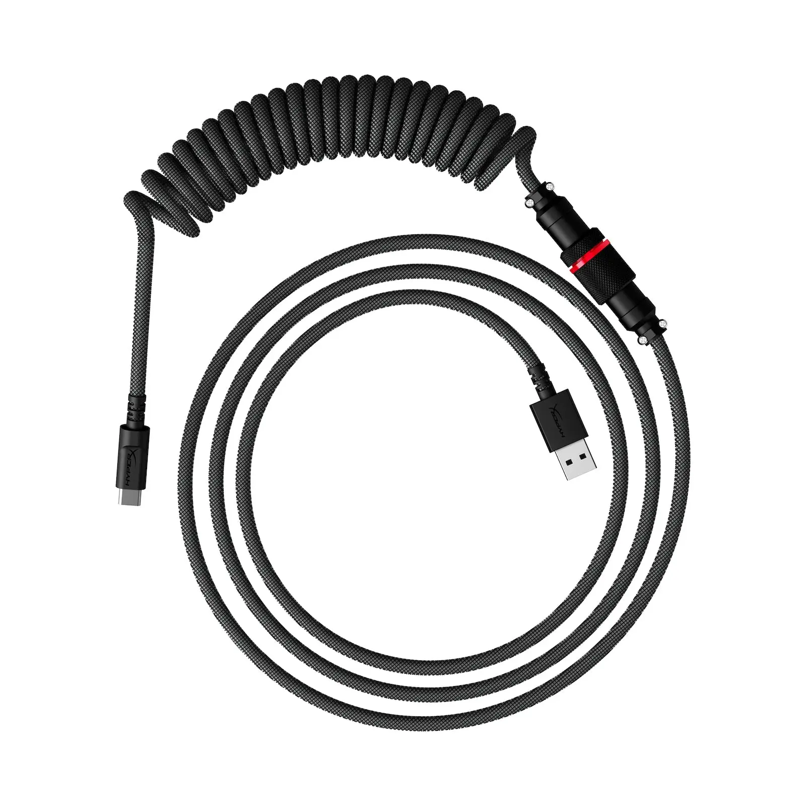 HyperX USB-C Coiled Electronic Cable, Durable Gaming PC Accessory with Secure Connector HyperX USB-C Coiled Electronic Cable, Durable Gaming PC Accessory with Secure Connector
