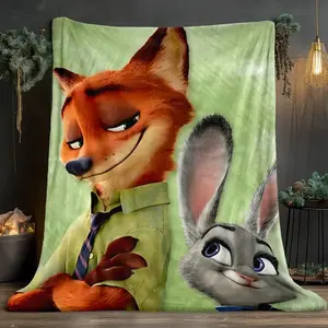 DISNEY CLASSIC Zootopia Blanket - Home, Travel, Camping - Perfect Gift for Fans, Adults - Cozy Movie Decor, Home Decor, Playful Design, Themed Bedding, Home Decorators