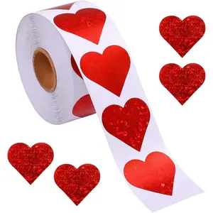 1000PCS 1 Inch Glitter Red Heart Shaped Sealing Stickers for Kids Reward,Valentine's Day,Christmas Gift,Award Charts,Wedding Invitation,Birthday Party