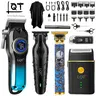 LQT 5-in-1 Men's Grooming Kit, Cordless Clippers Set, Cordless Trimmers Kit, Hair Clipper, Detail Trimmer, Electric Shaver, Nose Hair Trimmer, Rechargeable Cordless with LED Display, Complete Barber Accessories, Home Salon, Ergonomic, Gifts