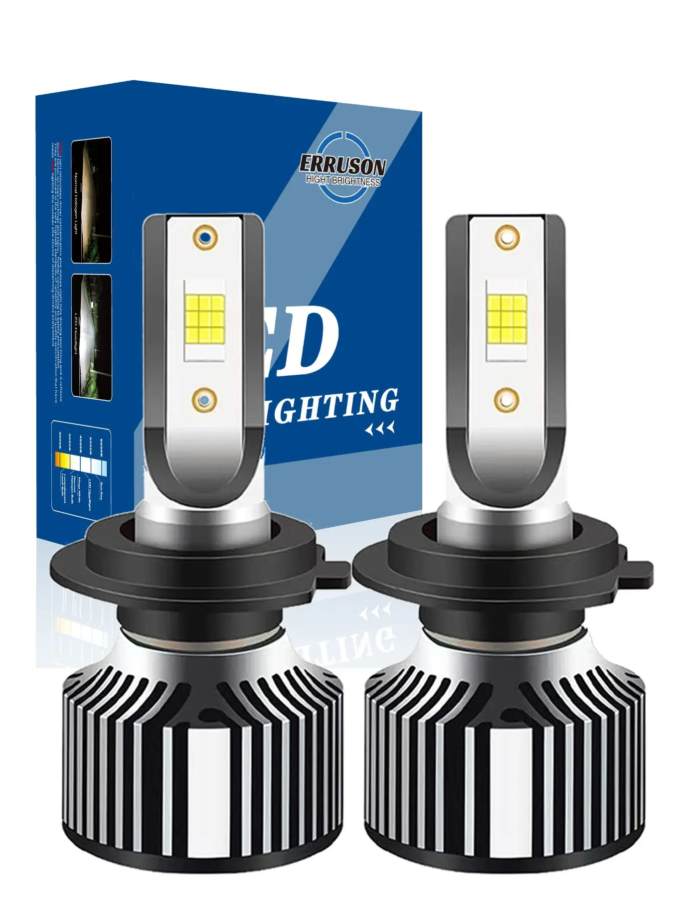 H7 LED High Lumen Headlight Bulbs 30000lm 6000k Cold, Ultra-Bright Dual Beam with Cooling Fan, Plug & Play Universal Fit for Cars Motorcycles Atvs Trucks, High Brightness, Precision Beam Design, Led Headlamps, Led Car Headlights