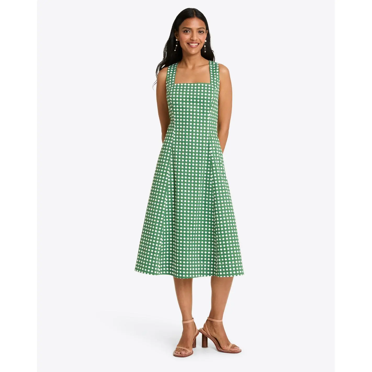Genevieve Midi Dress in Structured Cotton