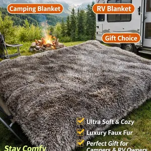 Camping Blanket,RV Blanket,Bargain Deals & Steals! soft faux fur quilt，Soft Faux Fur Blanket, Thick and Versatile for Sofa and Bed Use, Perfect Imitation Fox Fur Throw for Autumn and Winter