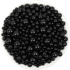 2205 count Black  for Craft, Assorted Sizes   Beads, Sew on , Bulk Loose  Beads with holes for  Making, Bracelets, Necklaces, Hairs, Decoration, Vase Filler