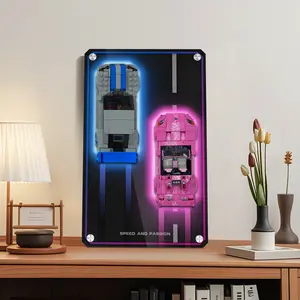 【Car Not Included】Display Wallboard for Speed Champions (Fits Set 77241 2 Fast 2 Furious Honda S2000 & Set 76917 Nissan Skyline GT-R (R34)), Adult Collectible Wall Mount, Home or Office Décor (No Car Included)