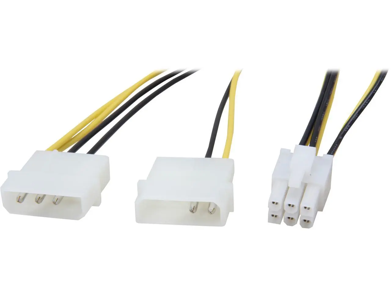 Nippon Labs POW-20308 8 in. PCI Express 6 Pin to 5.25 Male x 2DC Adaptor Cable Male to Male Nippon Labs POW-20308 8 in. PCI Express 6 Pin to 5.25 Male x 2DC Adaptor Cable Male to Male