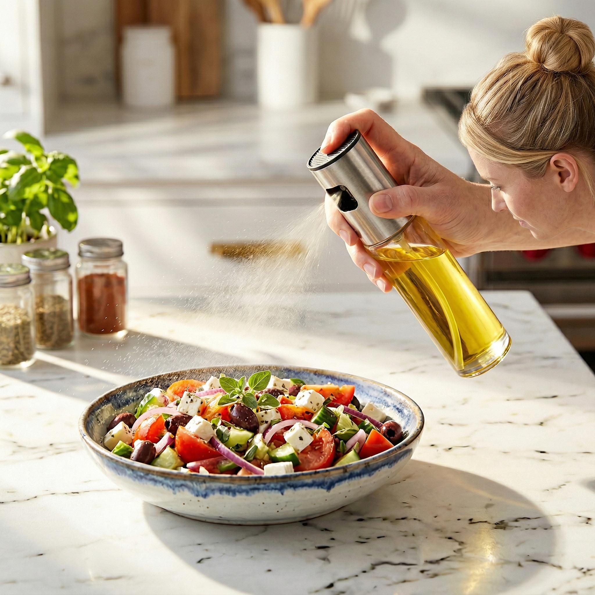 100ml Clear Olive Oil Spray Bottle, Oil Dispenser With Funnel, Kitchen Oil Sprayer For Cooking Baking Grilling Utensils-MM