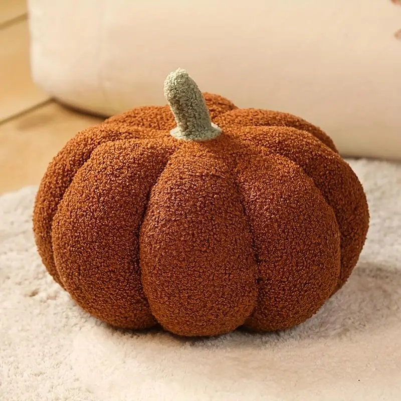 3D Fluffy Pumpkin Plush Pillow - Realistic Soft Plush Stuffed Pumpkin Suitable for Halloween Decorations, Birthday Party Favors, Cozy Fall & Year-Round /C ' Room Decor - Multi-Color Options (,,,,,,,)