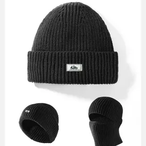 2-in-1 Unisex Winter Warm Knit Beanie Hat, 1 Pack Outdoor Casual Windproof Mask for Men & Women, Multifunctional Beanie for Outdoor Cycling and Skiing
