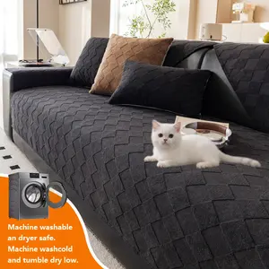 Sofa cover 1pc solid color sofa cushion for all seasons, simple and modern living room and bedroom decoration, anti slip sofa cover cushion, Washable Sofa Slipcover