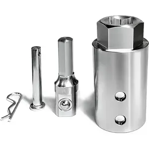 Hardware supplies GODLIY Upgraded Trailer Jack Drill Adapter,1 Inch Jack Drive Shaft Compatible,Stainless Steel,Works with Cordless Drill & 1/2" Ratchet Wrench,for Top Wind Trailer Crank