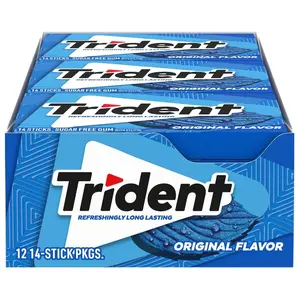 Trident Original Flavor Sugar-Free Chewing Gum, 12 Packs of 14 Pieces (168 Total Pieces)
