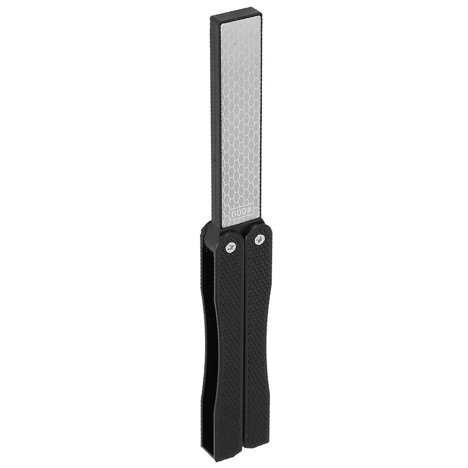 Double Sided Knife Sharpener Portable Folding Portable AntiSlip Diamond Sharpener(Black )