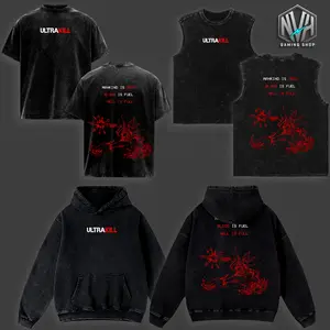 Ultrakill Blood Is Fuel Oversized Graphic Tee Men, Graphic Tee Unisex Heavyweight, Heavyweight Cotton Unisex Shirt, Short Sleeve Top, Game Lover Shirt, Casual Streetwear Apparel, Trendy T-shirt, Men Women Clothing