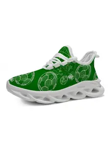 Neutral Football Element Sport Casual Shoes, Retro Line Drawing Soccer Print, Soft Sole, Breathable, Durable, Anti-Slip, Multi-Scene Running Shoes