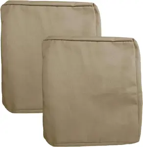Patio Cushion Covers - Water Resistant Outdoor Cushion Cover Replacement - Set of 2 - Taupe - 22'' X 20'' X 4'' (Covers Only)