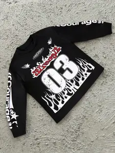 Unisex Long Sleeve T-Shirt, Casual Fashion Streetwear Comfortable Loose Fit, Fitted, Letter Print Design, All Seasons Wear, Everyday, Stylish and Versatile