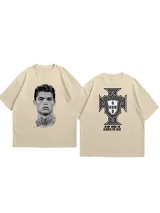 Cristiano Ronaldo Soccer Superstar Super Fashion Print Short Sleeve T-shirt Men Women Worn American Style