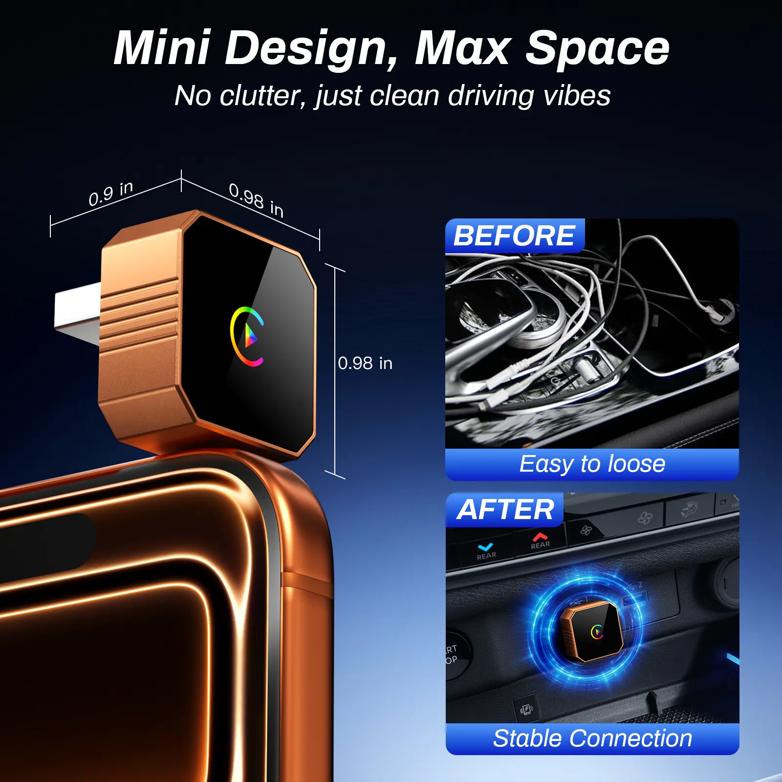 Mini Wireless CarPlay Adapter Compact Design