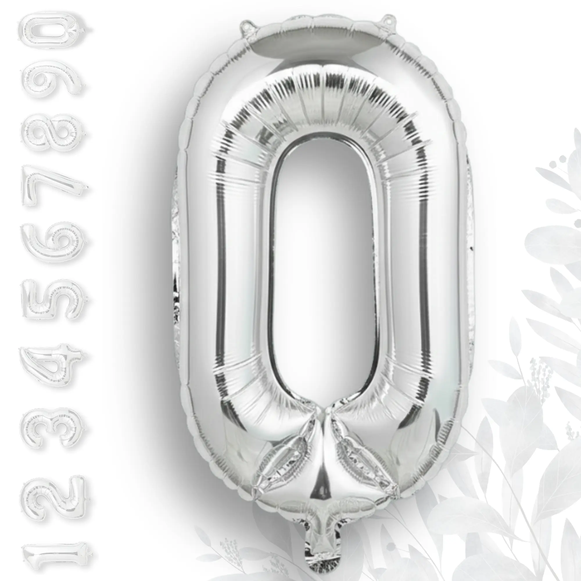 Silver Number Balloon 40 inch (0-9) - Boys & Girls Birthday, Anniversary, Party Balloon Decorations - Air or Helium Fill Metallic Mylar Foil Balloons Numbers Self-Seal Graduation Balloons 1 2 3 4 5 6 7 8 9