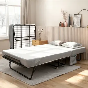 Garvee Upgraded Space-Saving Folding Bed with 5" Memory Foam Mattress – Heavy-Duty Metal Frame, 4 Casters, No Assembly Needed – Collapsible Rollaway Guest Bed for Adults, Max Load 205kg, Portable Design, Size: 75" x 38"