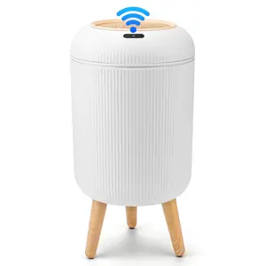 SULIVES Motion Sensor Trash Can: Touchless, Automatic, Waterproof for Kitchen, Bathroom (White) SUSTEAS