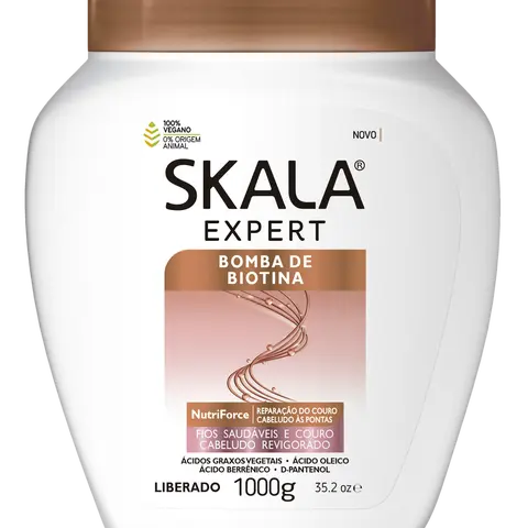 SKALA Expert Bomba de BIOTINA Conditioning Treatment Cream - For All Hair Types - Vegan - 35.27 Oz (Pack of 1)