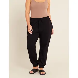 Unisex Cuffed Sweat Pants - Black