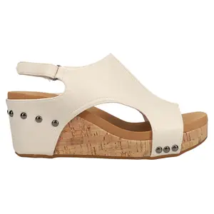 Corkys Footwear Womens Carley Studded Slingback  Casual Sandals Casual High Heel 3" & Up - Off White