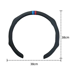 Nappa Leather Steering Wheel Cover - Centering Mark, Ultra-Thin, Breathable, Non-Slip Modern Sport Car Insert Accessory for 2026 New Car Models, Quick Installation, All-Season Use