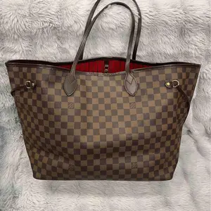 Pre-owned Louis Vuitton leather Shoulder Bags Neutral Damier Ebene Neverfull GM Tote bag xiaotang20260308005