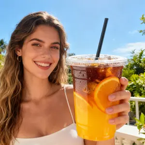 100 Pack 12/1416 oz Clear Plastic Cups with Lids & Straws Sturdy Food Safe Iced Coffee Cups No Spill No Leak BPA Free Disposable for Cold Drinks Thick Premium Quality