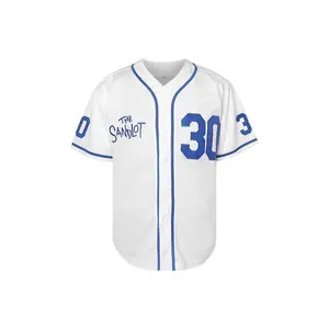 Men's Letter & Figure Embroidery Short Sleeve Baseball Jersey, Loose Sporty Button Front V Neck Baseball Top for Training Competition, Comfy Sportswear for Men