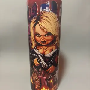 Tiffani and Chucky Tumbler with Iconic Character Design and Vibrant Artwork for Fans
