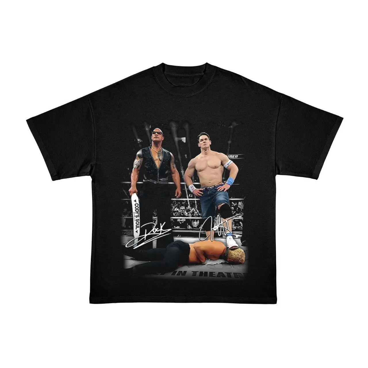 The Rock & John Cena WWE T-Shirt - Iconic Wrestling Legends Graphic Tee |   Unisex Fan Merch, High-Quality Fabric, Perfect for True Wrestling Fans