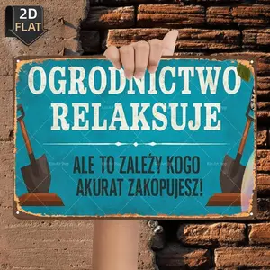 2D Flat, 2D Flat 1pc, Gardening Relaxes – But It Depends on Who Exactly You Dig!, Metal Tin Sign, Size (8"x12"/20cm*30cm) Decorative Paintings/Room/Restaurant/Bar/Door/Garage Decor
