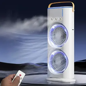 Portable Conditioner with Dual Wind Power Increase, USB Powered, 3000mAh Lithium Rechargeable Battery, Three Spray Humidification, Eight Core Permanent Magnet Motor, Strong Airflow Fan, Handheld Cooling Fan, Travel Fan, Multifunction Fan