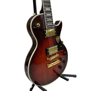 22 frets guitar, flame maple top, white binding, gold hardware, HH pickup