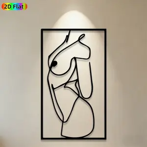 1pc Abstract Nude Metal Wall Art, Minimalist Nude Statue Mural, Ideal Gift for Valentine's Day, Anniversary, Nude Art Enthusiasts, Powder-Coated Metal Wall Decor Wall Sculptures, Perfect for Bedroom Wall & Garden Fence, Elegant Romantic Home Decor