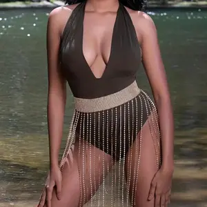 Rhinestone Tassel Waist Chain for Dance Performance