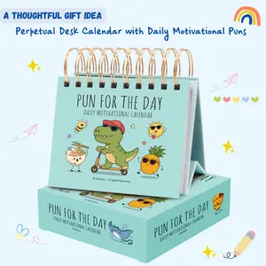 2026 Punny Motivational Flip Calendar – Perpetual Daily Desk Calendar with Cute Office Decor, Positive Affirmations & Inspirational Quotes
