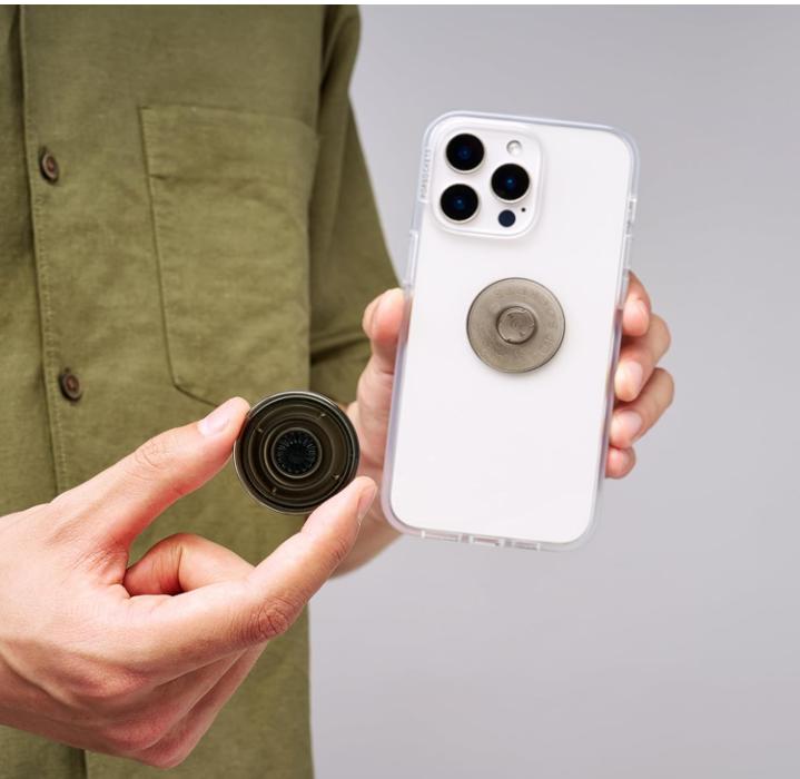 PopSockets Translucent Phone Grip with Expanding Kickstand, PopSockets for Phone, Adhesive Grip, Translucent PopGrip - Translucent Black Smoke