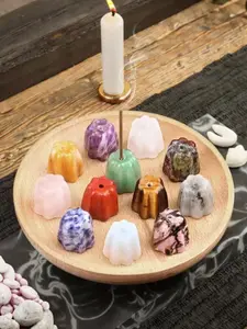 3/5pcs Natural Stone Carved Jelly Bean Beads, Crystal Agate Loose Beads for DIY, Creative Decoration, Gift for Crystal Lovers, Easter, Ramadan