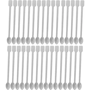 500 PCS Disposable Tiny White Plastic Coffee Spoons - Mini Coffee Tea Stirrers Cocktail Stir Sticks for Daily Drink Mixing