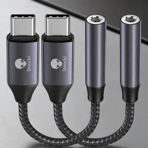 For Samsung/Pixel/iPad, USB-C to 3.5mm Adapter, 2-Pack, Hi-Fi Audio, Stouchi