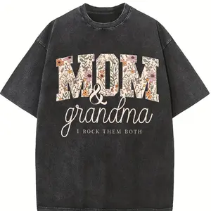 Grandma And Mom I Rock Them Both Shirt, Floral Mom & Grandma Shirt, Mother's Day Gift, Grandmother Graphic Tees, Wildflower Women Shirt