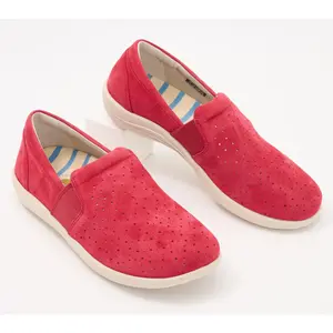 Revitalign Orthotic Perforated Leather Slip- Ons - Larkin