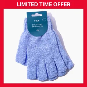 Exfoliating Scrub Gloves for Body by Y'OUR - Personal Smooth Skin Mitts, Gentle Exfoliator, Eco Friendly Body Cleansing Versatile for All, Shower Bath Cleaning, Valentine's Gift for Women