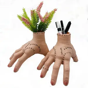 Addams Family Horror Palm Pen Holder for Makeup Brushes & Plants Halloween Decor