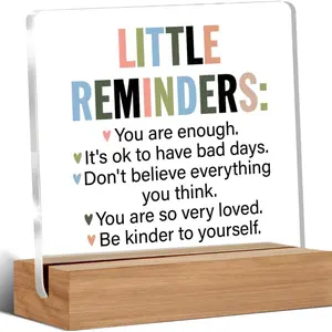 Inspirational Motivational Gifts, Employee Appreciation Gifts, Clear Desk Decorative Sign, Acrylic Plaque Sign with Wooden Stand for Office, Acrylic Desktop Decoration